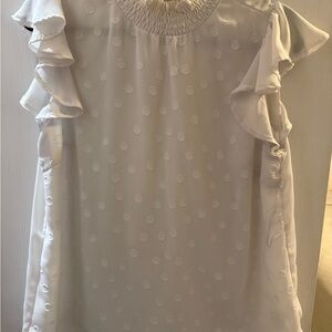 ANDREE BY UNIT Cream Flutter Sleeve Blouse